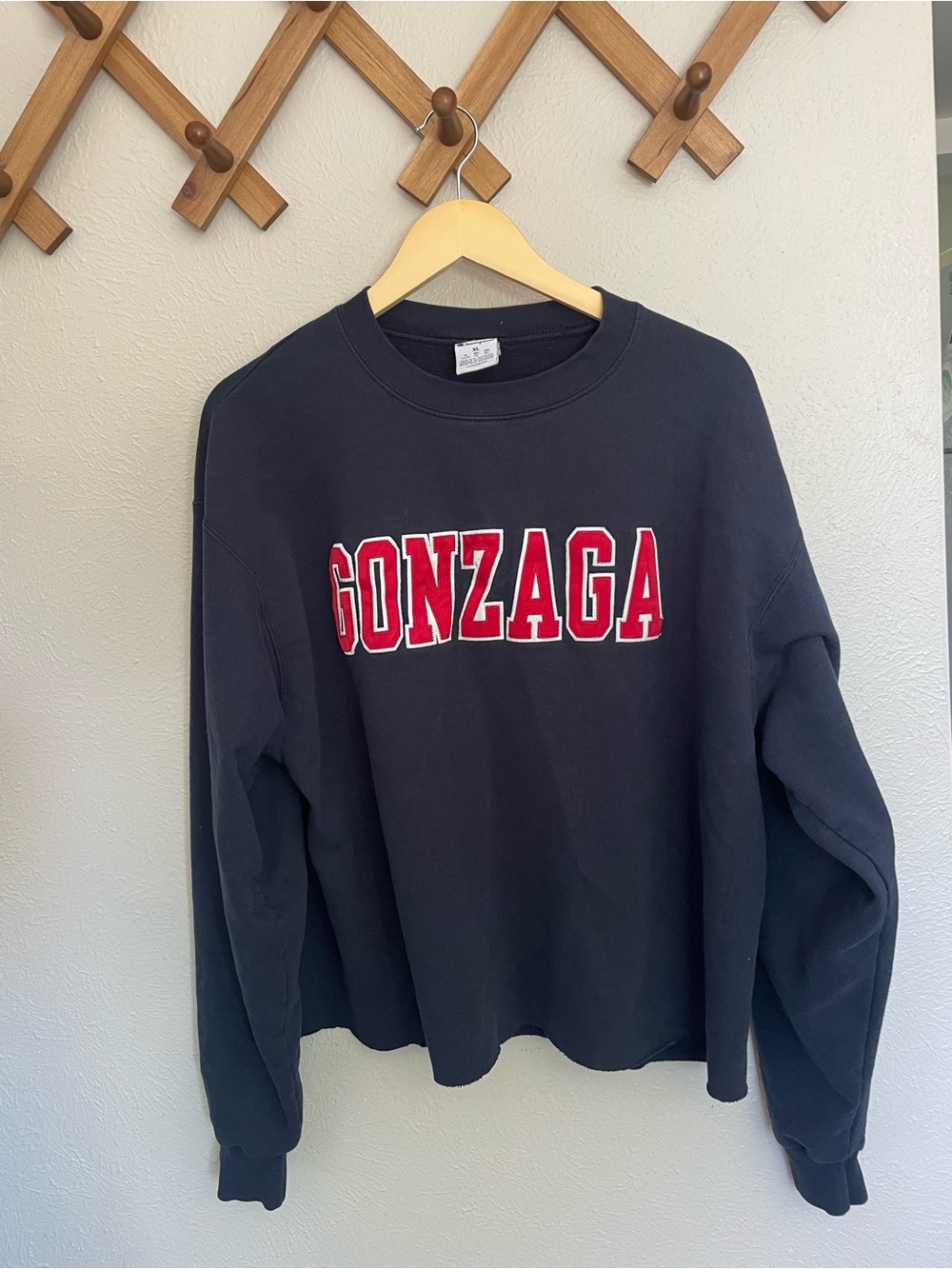 Gonzaga Champion Navy Crewneck Sweatshirt with Red/White Logo
